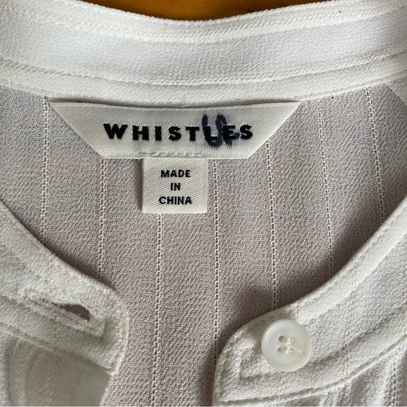 🤍 White Whistles Textured Blouse - Size 8 - Picture 3 of 4